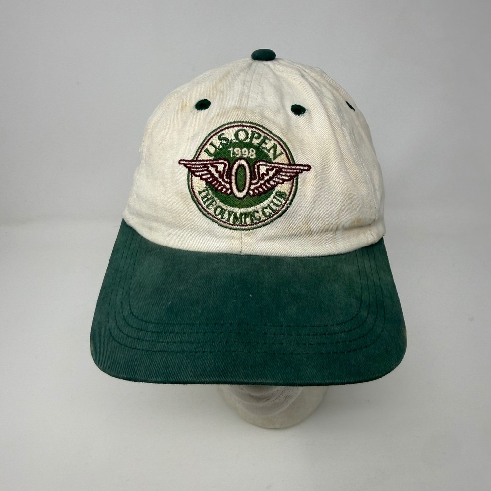 Vintage 1998 US‎ Open The Olympic Club Hat USGA Member Green Cream Made in USA